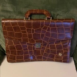 Vintage Brown Men’s Non-Leather Briefcase, EC